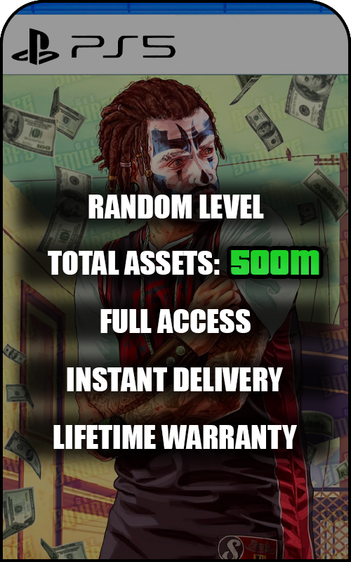 PS5 GTA V Modded 500M+ Cash Account