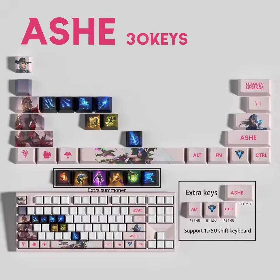 Ashe 30 Custom OEM Keycaps