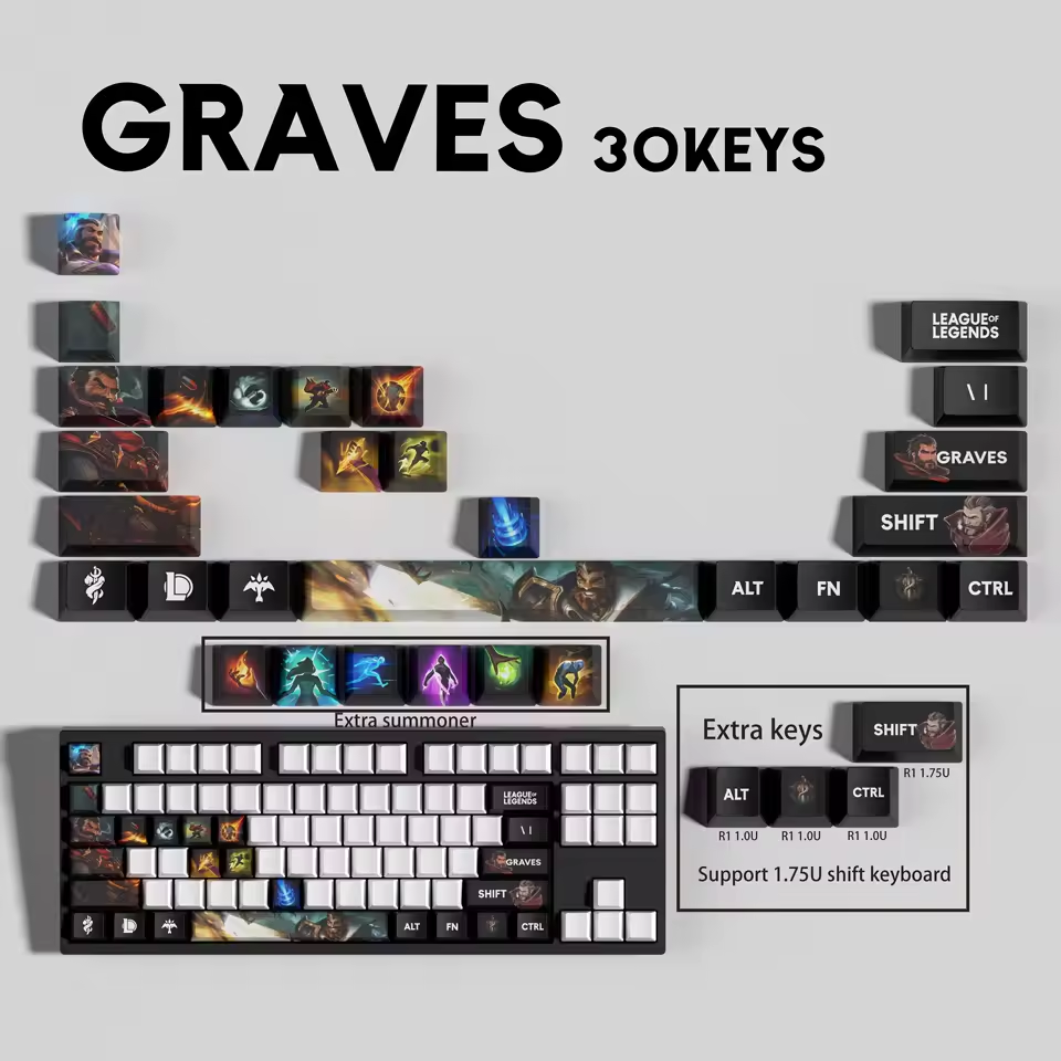 Graves 30 Custom OEM Keycaps