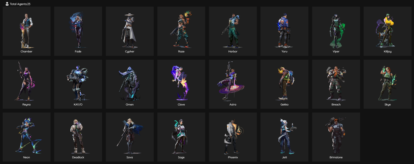 EU Unranked - 6 Skins, 23 Agents, 49 Buddies