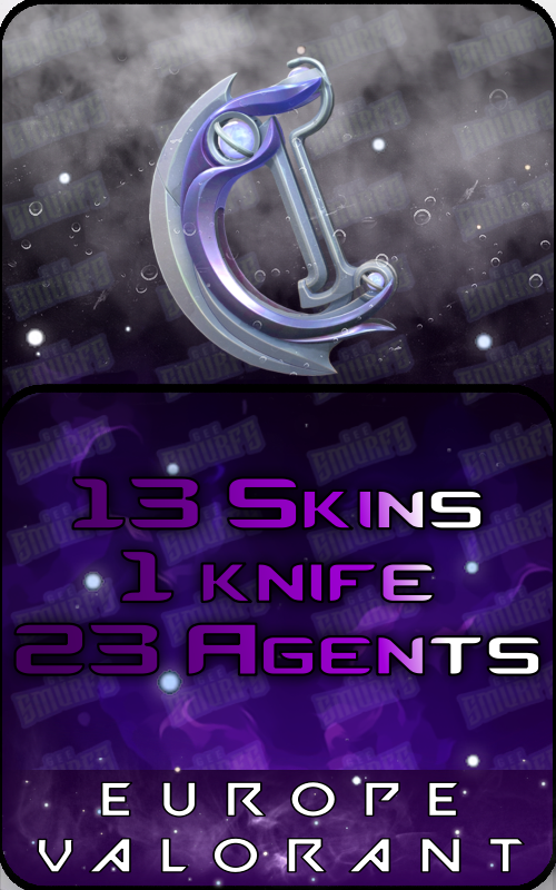 EU Unranked - 13 Skins, 1 Knife, 23 Agents, 41 Buddies.