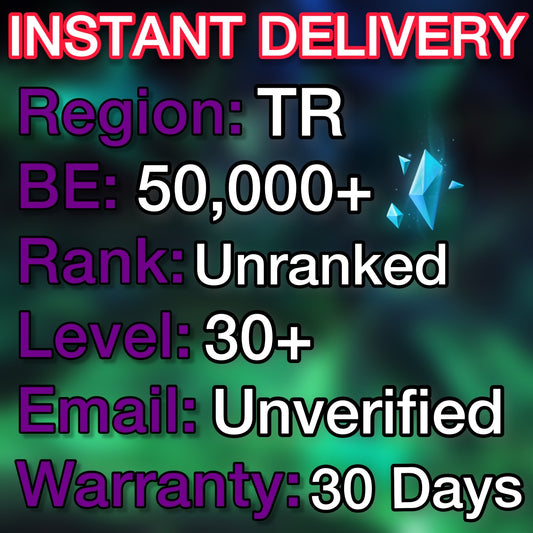 TR - 50,000+ Blue Essence Unranked Smurf