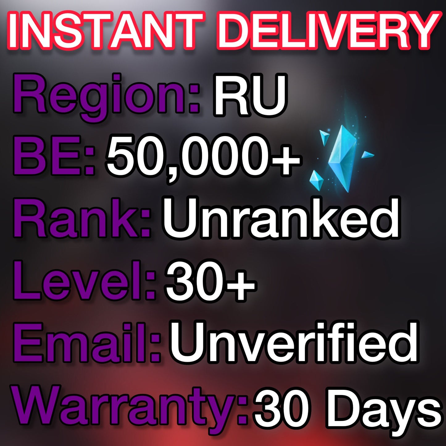 RU - 50,000+ Blue Essence Unranked Smurf