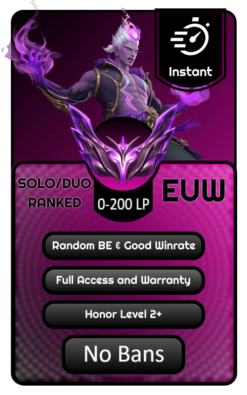 EUW Masters Handlevled Ranked Account