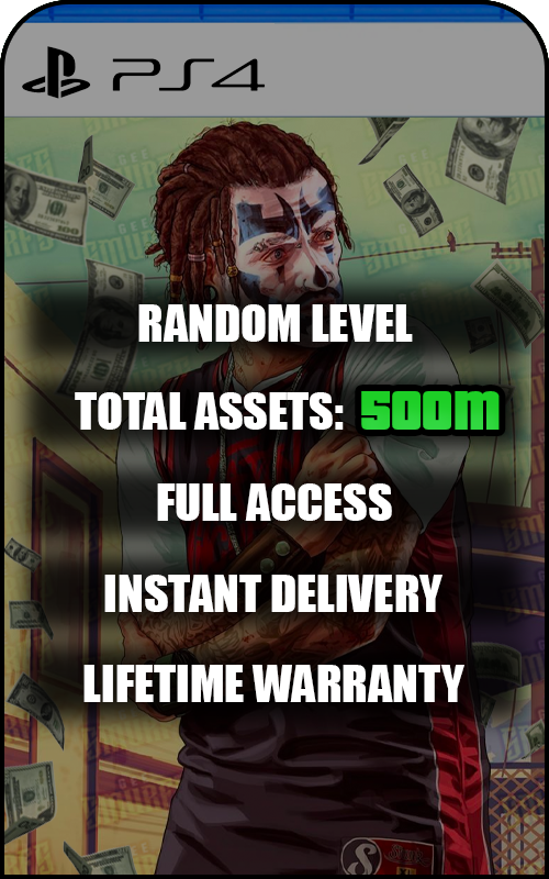 PS4 GTA V Modded 500M+ Cash Account