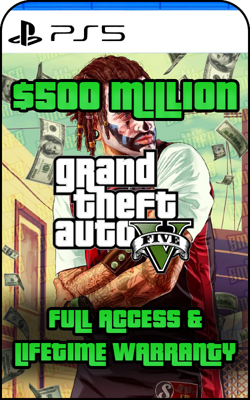 PS5 GTA V Modded 500M+ Cash Account