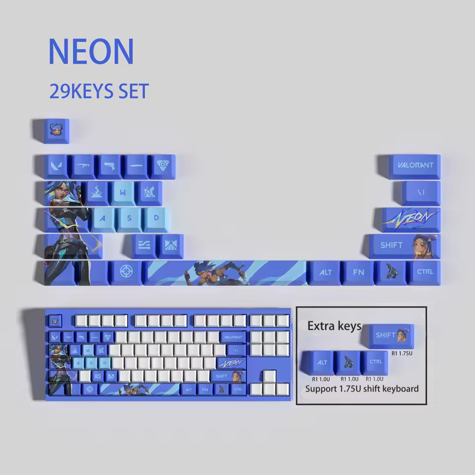 Neon 29 Custom OEM Keycaps – Gee Smurfs