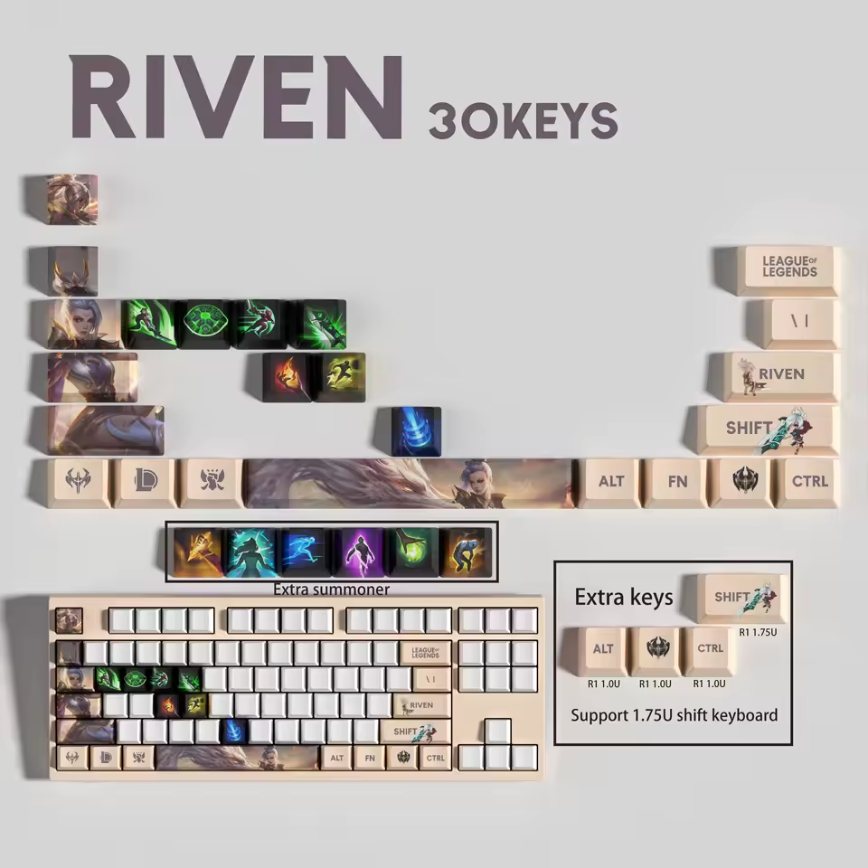 Riven 30 Custom OEM Keycaps – Gee Smurfs