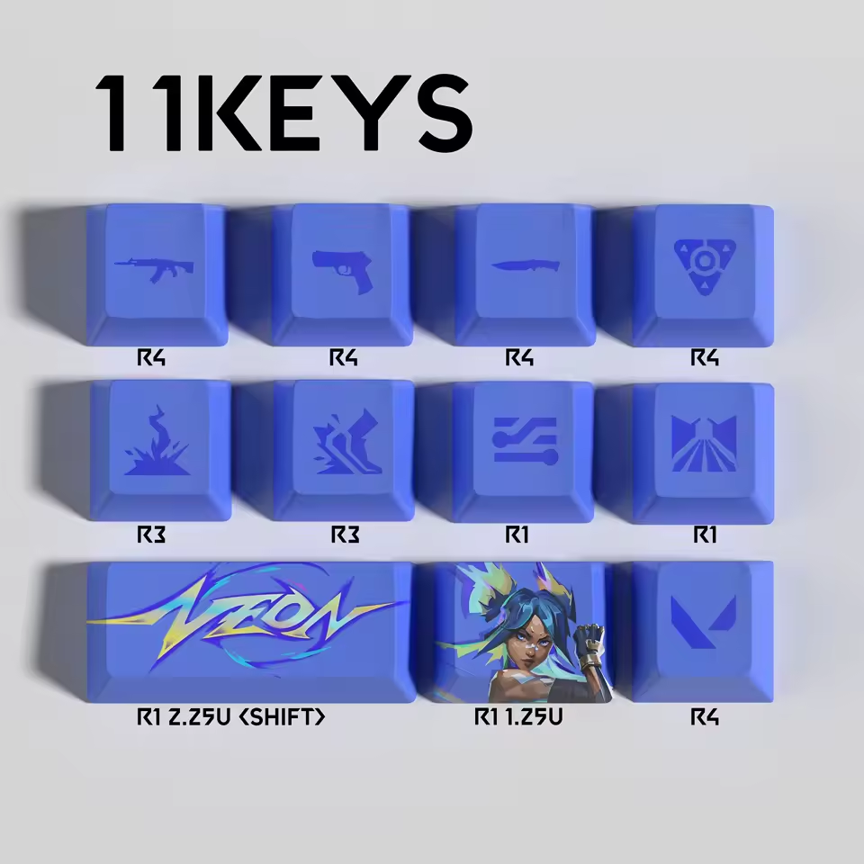 Neon 11 Custom OEM Keycaps