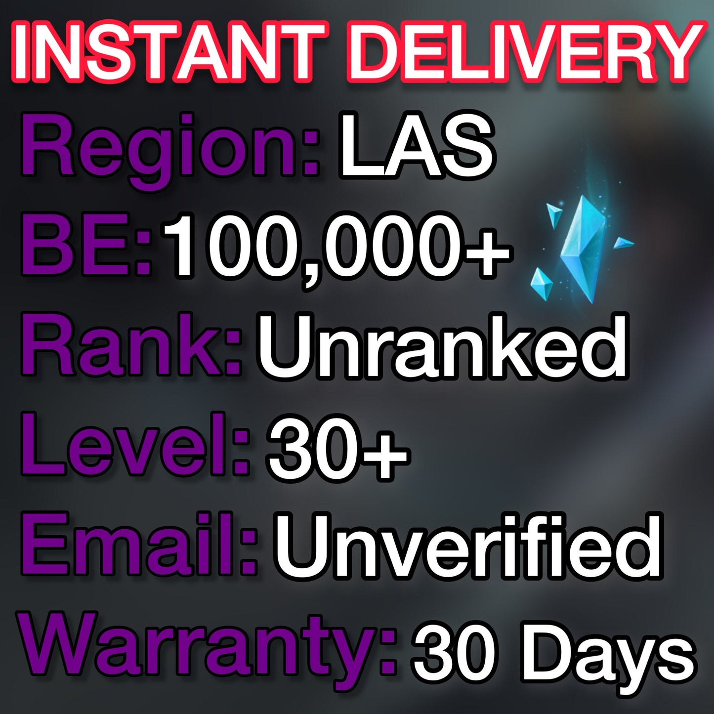 LAS - 100,000+ Blue Essence Unranked Smurf