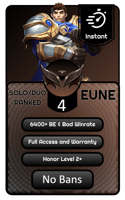 EUNE Handlevel Iron 4 Ranked Account